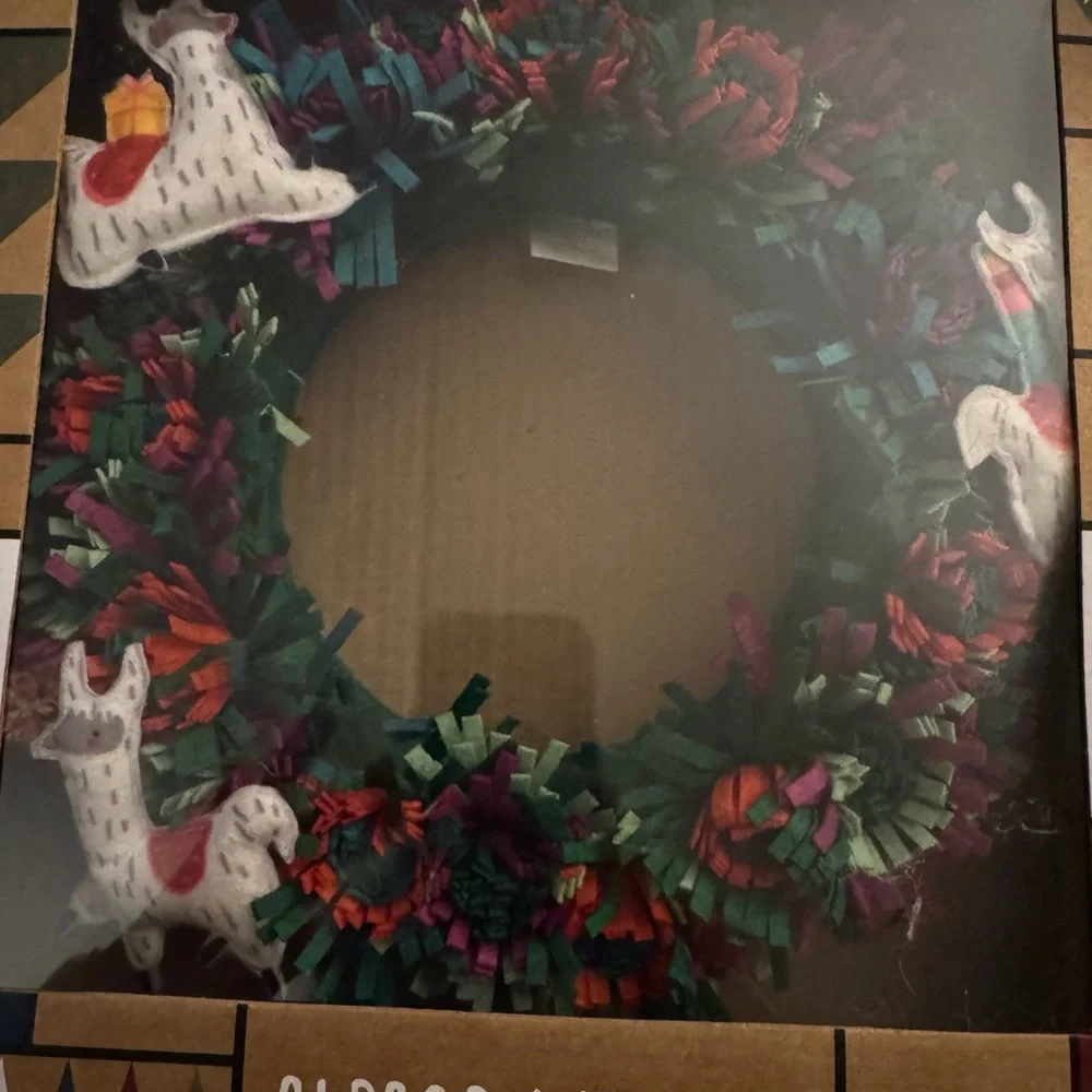 Land of Nod new in box alpaca wreath